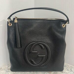 GUCCI Black GG Disco Soho Leather Hobo Handbag 536194-Brand New. FAST SHIPPING!